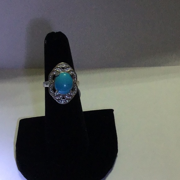 New 925 Sterling Silver Turquoise gemstone Ring 6 - Picture 2 of 7